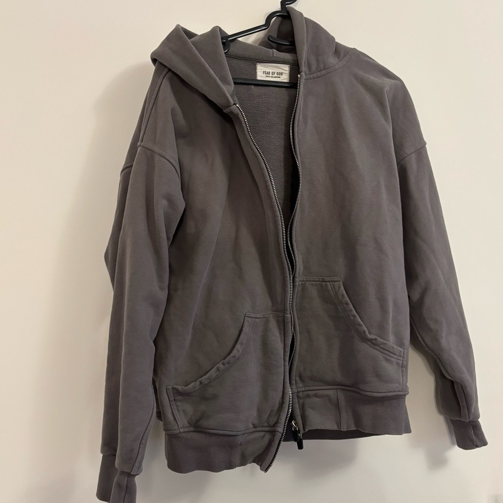 Fear of god oversized grey everyday full zip hoodie